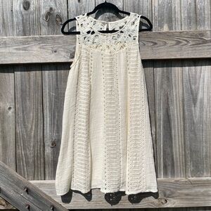 Entro Lace Detail Cream Dress